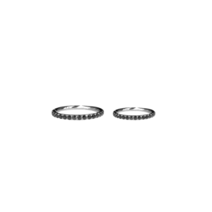 ARGOLA SEGMENTADA CLICKER AÇO C/ ZIRC BLACK - 12MM - Imagem 1