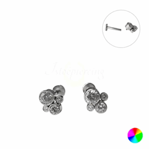 LABRET TITÂNIO R/I PATINHA C/ ZIRCÔNIA - Imagem 1