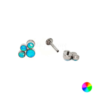 LABRET TITÂNIO R/I PATINHA C/ OPALA - AZUL CLARO - Imagem 1
