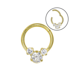 SEGMENTO CLICKER AÇO PVD GOLD MICKEY - Imagem 1