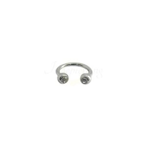 FERRADURA AÇO C/ STRASS - 1.2 X 12 X 3MM - Imagem 1
