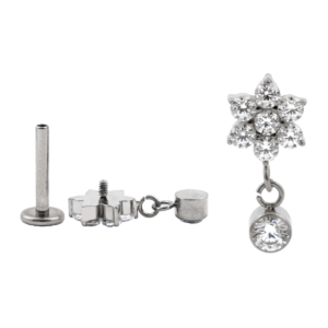 LABRET TITÂNIO R/INTERNA PENDURICALHO FLOR - Imagem 1