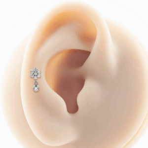 LABRET TITÂNIO R/INTERNA PENDURICALHO FLOR - Imagem 2