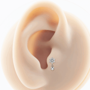 LABRET TITÂNIO R/INTERNA PENDURICALHO FLOR - Imagem 3