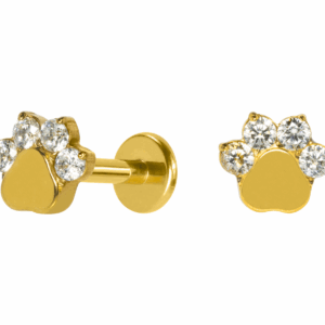 LABRET TITÂNIO R/I PATINHA C/ PEDRA - PVD GOLD - Imagem 1