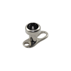 MICRODERMAL TITÂNIO C/ STRASS BLACK - 4MM - Imagem 1