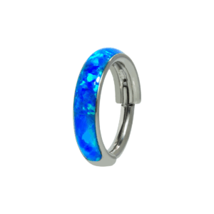 ARGOLA CLICKER TITÂNIO OPALA 1.2 X 8MM - AZUL - Imagem 1