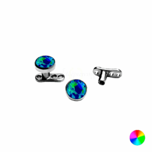 MICRODERMAL TITÂNIO C/ OPALA VERDE - 3MM - Imagem 1