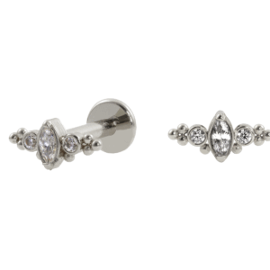 LABRET AÇO R/I INDIANO C/ ZIRCÔNIA - Imagem 1