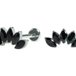 LABRET TITÂNIO R/I CLUSTER 5 PEDRAS MAIOR MOD5 - BLACK - Imagem 1