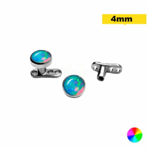 MICRODERMAL TITÂNIO C/ OPALA AZUL CLARO - 4MM - Imagem 1