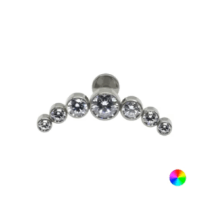 LABRET TITÂNIO R/I CLUSTER 7 PEDRAS - Imagem 1