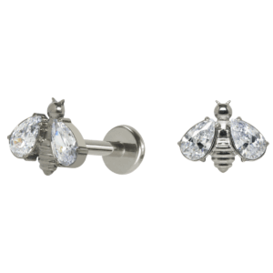 LABRET TITÂNIO R/I MINI ABELHA C/ PEDRA - Imagem 1