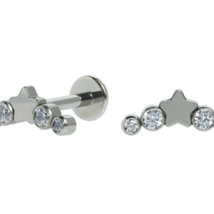 LABRET TITÂNIO R/I CLUSTER ESTRELA C/ PEDRA - 1.6 MM - Imagem 1