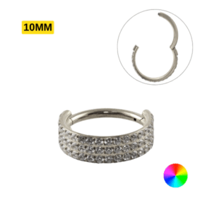 ARGOLA SEGMENTADA TITÂNIO TRIPLA - 10MM - Imagem 1
