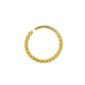 ARGOLA TORÇÃO CORDÃO NÁUTICO P157 - BANHADO A OURO - Imagem 1