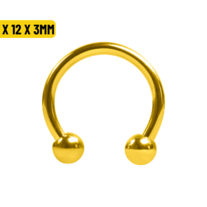 FERRADURA PVD GOLD - 1.2 X 12 X 3MM - Imagem 1