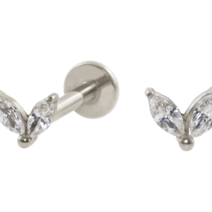 LABRET AÇO R/I 2 PÉTALAS C/ ZIRCÔNIA - Imagem 1