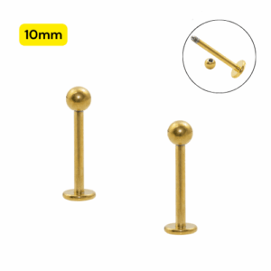 LABRET TITÂNIO PVD GOLD - 1.2 X 10 X 3MM - Imagem 1
