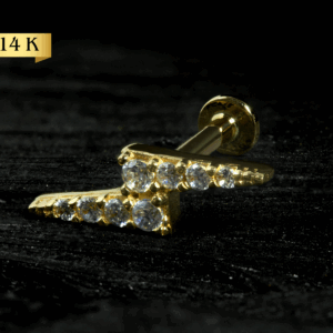 LABRET OURO 14K R/I RAIO CRAVEJ. - 1.2 X 8MM - CO149 - Imagem 1