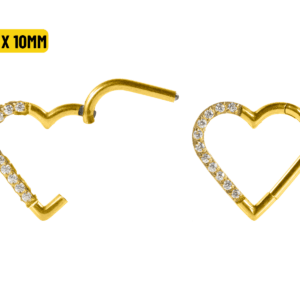 HEART AÇO PVD CLICKER CRAVEJADO 1.2 X 10MM - LADO DIREITO - Imagem 1