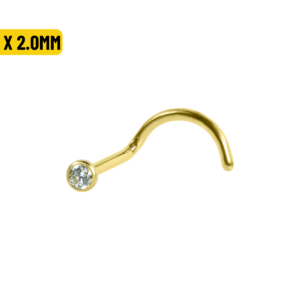 NOSTRIL AÇO PVD C/ ZIRCÔNIA CRAV. INGLESA - 1.0 X 2.0MM - Imagem 1
