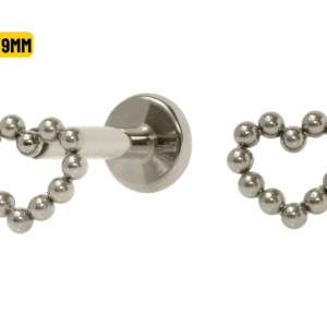 LABRET TITÂNIO R/I CORAÇÃO VAZADO - 10/9MM - Imagem 1
