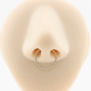 SEGMENTO CLICKER TIT PVD GOLD 3 FILEIRAS CRAVEJADAS - 8MM - Imagem 3