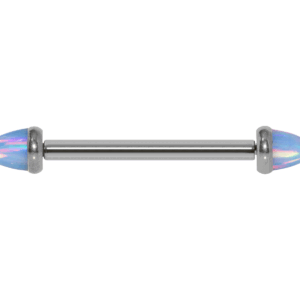 MAMILO TITÂNIO R/I C/ OPALA AZUL CLARO - 1.2 X 16MM - Imagem 1