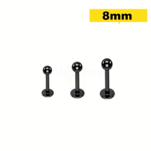 LABRET TITÂNIO PVD BLACK 1.2 X 8 X 3MM - Imagem 1