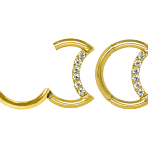 LUA CLICKER TITÂNIO PVD GOLD CRAVEJADA - Imagem 1