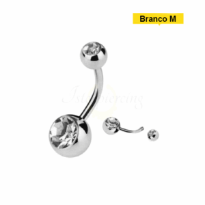 BANANA BELL AÇO C/ STRASS 2 PEDRAS - BRANCO M - Imagem 1
