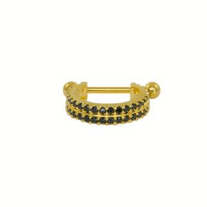 CONCH C/ 2 FILEIRAS DE PEDRAS BLACK - BANHADO A OURO