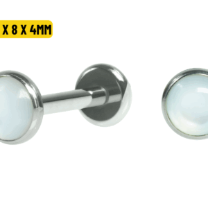 LABRET TITÂNIO R/I TOPO FLAT MADREPÉROLA - 1.6 X 8 X 4MM - Imagem 1