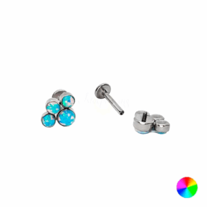 LABRET TITÂNIO R/I PATINHA C/ OPALA - BOREAL - Imagem 1