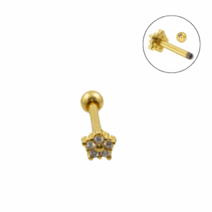 MICRO RETO MINI FLOR C106 - BANHADO A OURO - Imagem 1