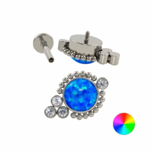 LABRET TITÂNIO R/I INDIANO C/ OPALA - Imagem 1