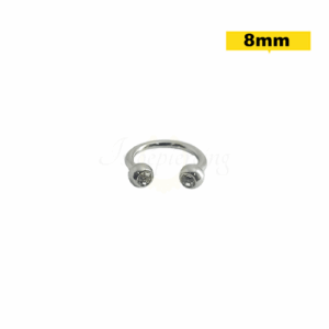 FERRADURA AÇO C/ STRASS - 1.2 X 8 X 3MM - Imagem 1