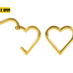 HEART CLICKER AÇO PVD GOLD - 1.2 X 8MM - Imagem 1