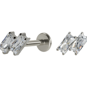 LABRET TITÂNIO R/I 2 ZIRCÔNIAS MOD2 - Imagem 1