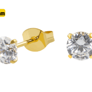 PAR BRINCO TITÂNIO PVD GOLD C/ ZIRCÔNIA - 5MM - Imagem 1