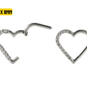 HEART AÇO CLICKER CRAVEJADO 1.2 X 8MM - LADO ESQUERDO - Imagem 1