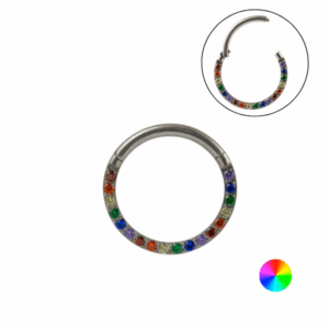 SEGMENTO CLICKER TITÂNIO FRONTAL MULTI COLORS - 10MM - Imagem 1