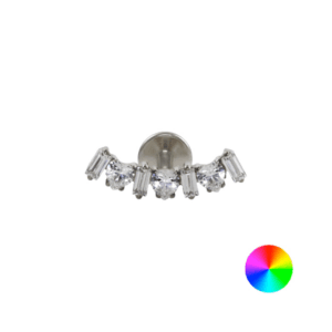 LABRET TITÂNIO R/I CLUSTER CORAÇÕES C/ ZIRCÔNIA - NATURAL - Imagem 1