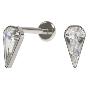 LABRET TITÂNIO R/I GOTA C/ PEDRA MAIOR - NATURAL - Imagem 1