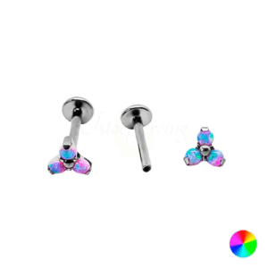 LABRET TITÂNIO R/I TRINITY C/ OPALA - LILÁS - Imagem 1