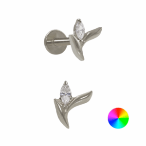LABRET TITÂNIO R/I RAMO PEQUENO C/ ZIRCÔNIA - Imagem 1