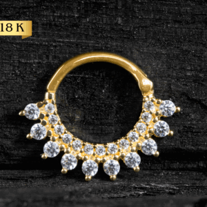 SEGMENTO CLICKER OURO 18K FRONTAL CRAVEJ. - 1.0X 8MM - AAO51 - Imagem 1
