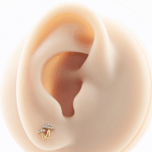 LABRET TITÂNIO R/I COGUMELOS CRAVEJADOS C/ ZIRCÔNIA - Imagem 2