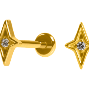 LABRET TITÂNIO PVD R/I ESTRELA C/ ZIRCÔNIA - Imagem 1